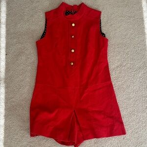 Red Sleeveless Romper